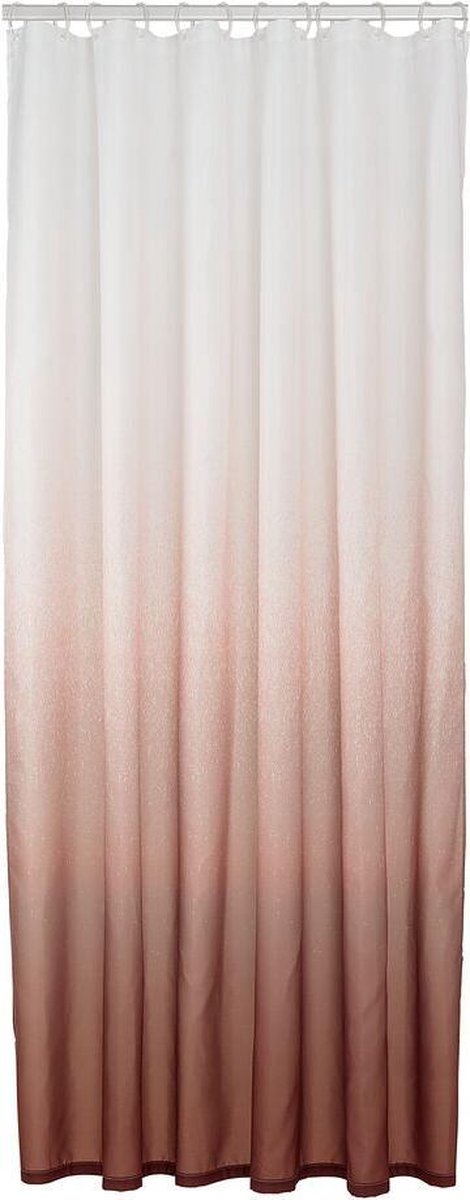 Sealskin blend - douchegordijn 180x200 cm - polyester - donkerroze wit