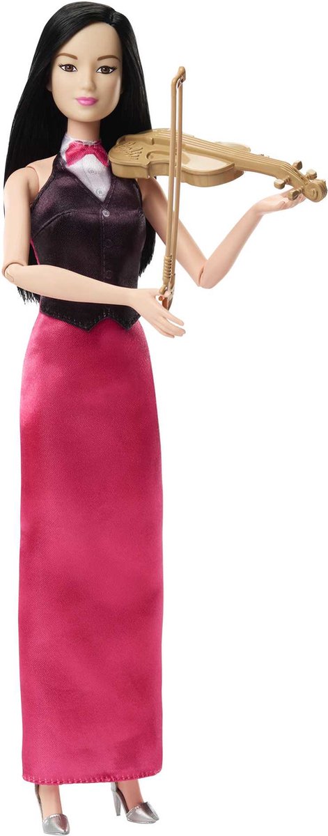 Barbie violinist - med pink nederdel - dukke