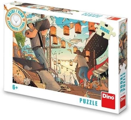 Dinotoys dino puslespil af en fiskerihavn - 300 stykker