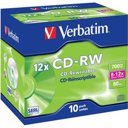 CD-RW 700mb ordret 12x 80min. 10 stk