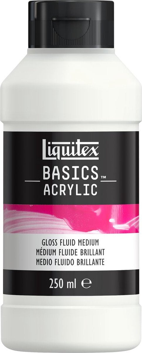 Liquitex 8870302 basics gloss fluid medium 250 ml – flydende akryl medium, blank transparent