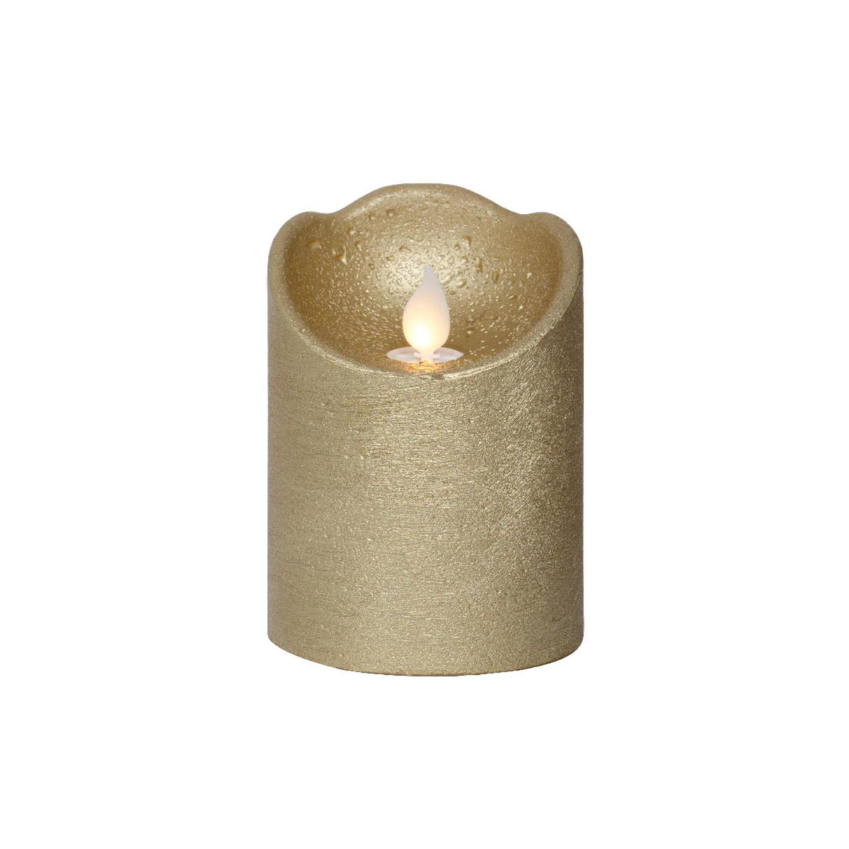 Lumineo LED bølgende lys voks guld ø7,5xh10cm