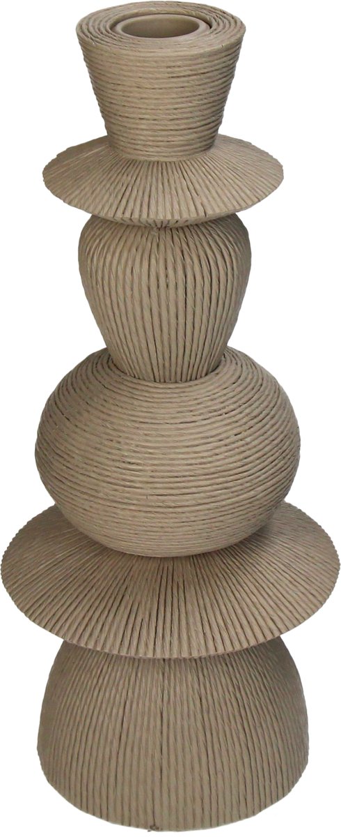 Hd collection kaarsenhouder polyhars zand 10.5x10.5x25.7cm