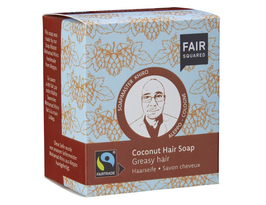 Fair square shampoo blok fedtet hår 2 stykker - kokosnød