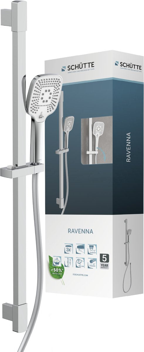 Schütte ravenna brusesæt - 3 positioner - krom hvid
