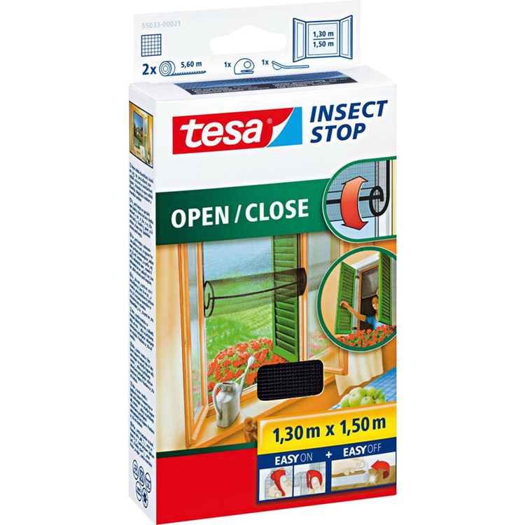 Tesa 1050480 - insektstop premium fluegardin åbent lukket 1,3mx1,5m | 1 stk