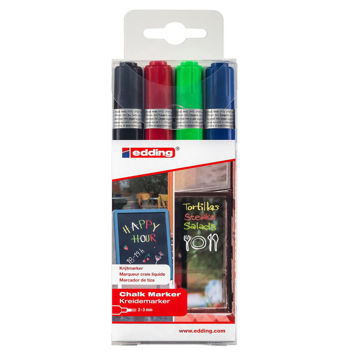 Edding 4095 • kridttusch 2-3mm assorteret 4 stk