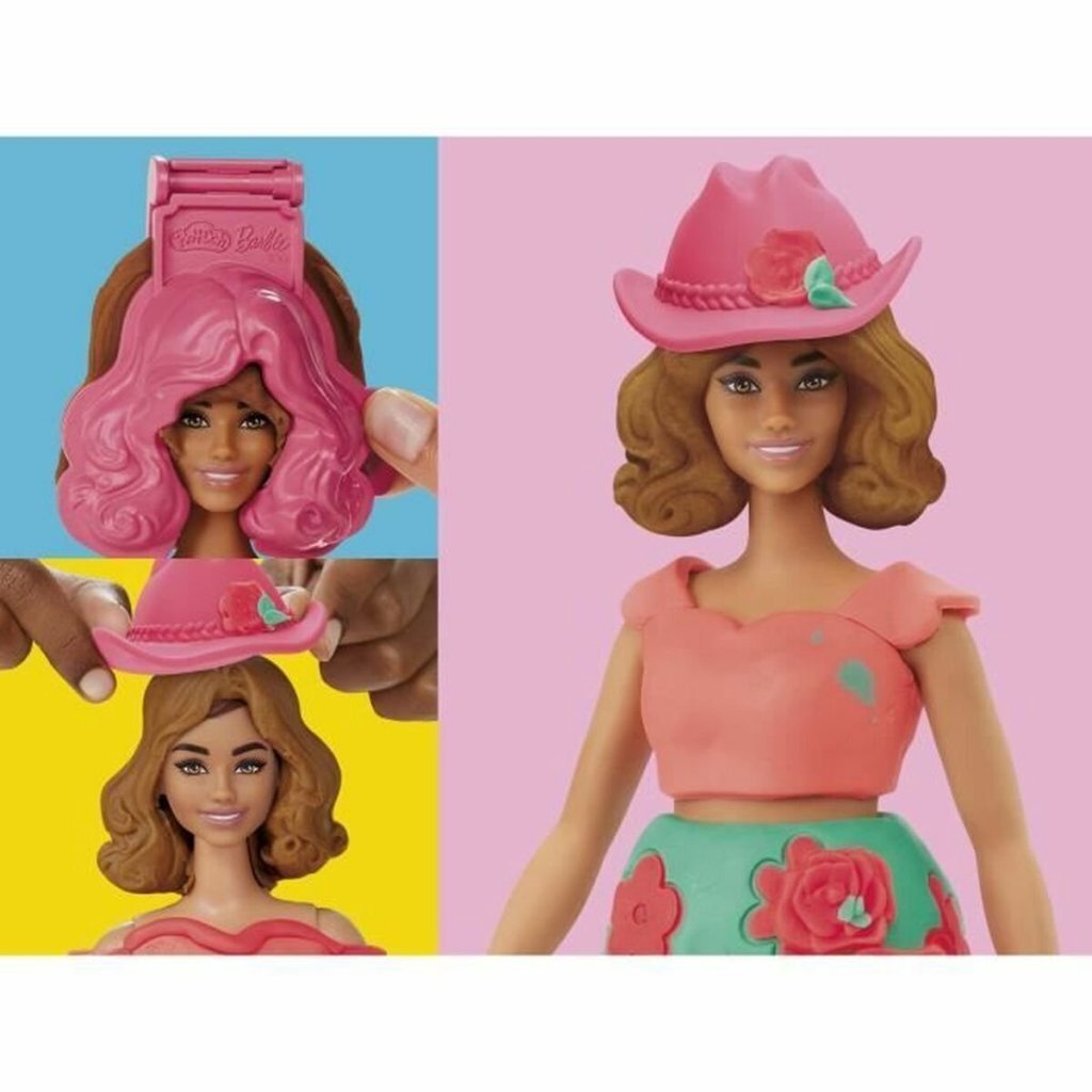 Play-doh sæt barbie blomster og frynser - lav dukketøj - modellervoks