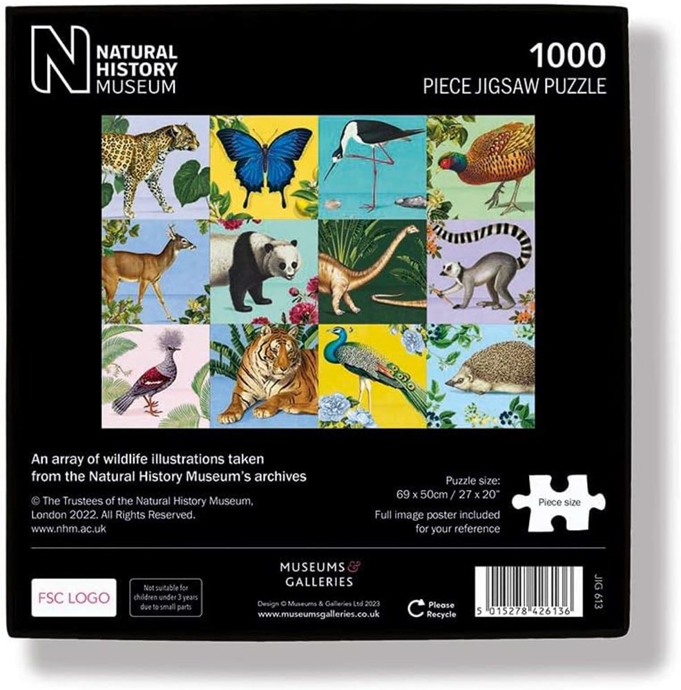 Puslespil 1000 brikker naturhistorie. 69x50