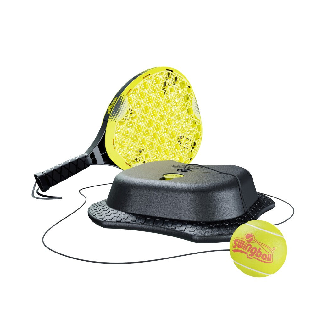Mookie legetøj swingball reflex tennis pro - tennis træner pro med alle overflader base - sort gul