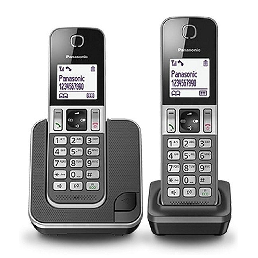 Panasonic kx-tgd312nlg telefoner 2 stk sort grå