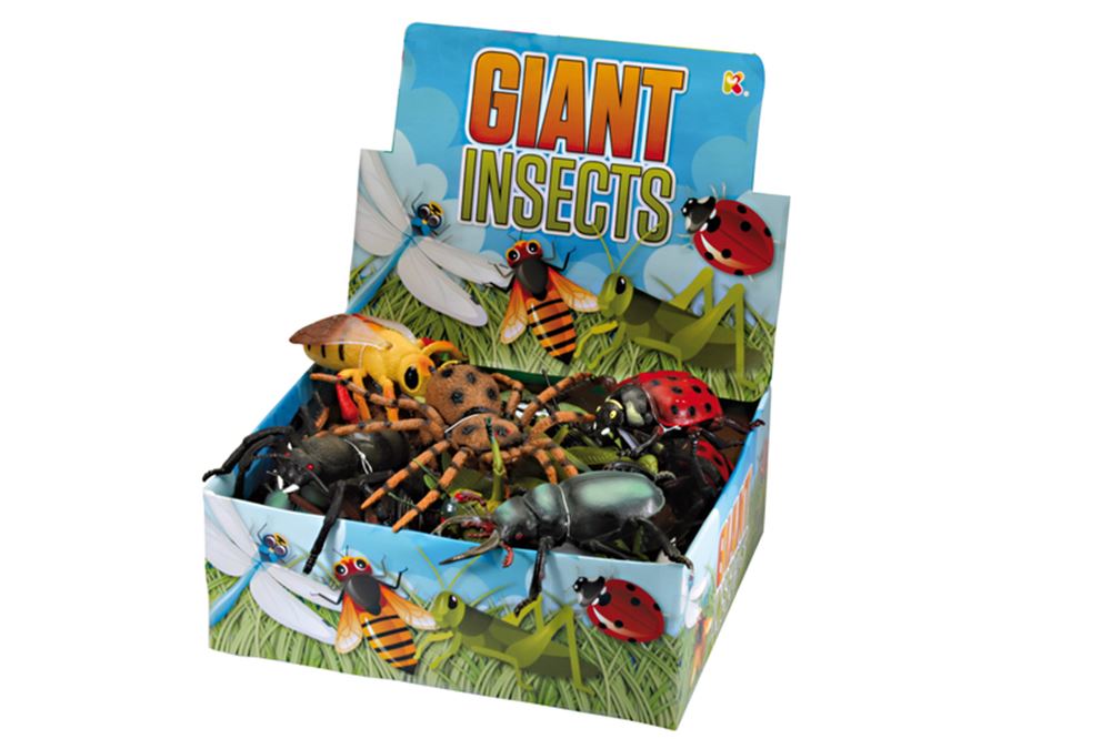 Large insects, 12 assorted. 15 cm. 3+