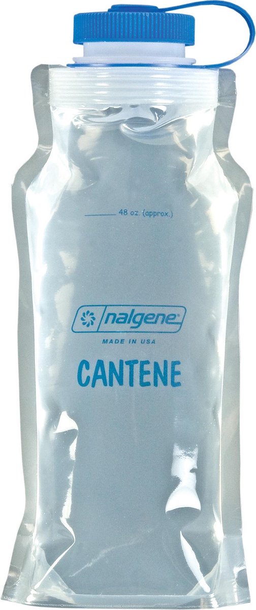Nalgene - flerlags kantine - flaske med bred mund - drikkeflaske - vandflaske - lækagesikker - letvægts - 1500 ml - grå plast