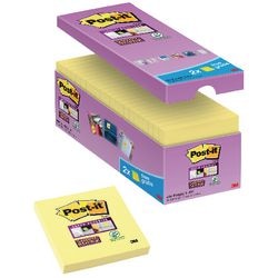 Post-it selvklæbende sedler 16 x 90 ark 76 x 76 mm blank kanariegul