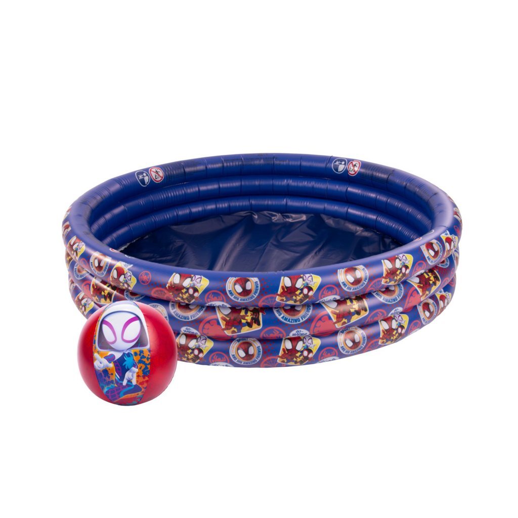 Disney spidey og venner 3 ringe swimmingpool + badebold mørkeblå rød