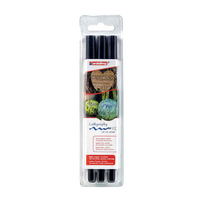 Quantore kalligrafi pen sort, 3 stk.