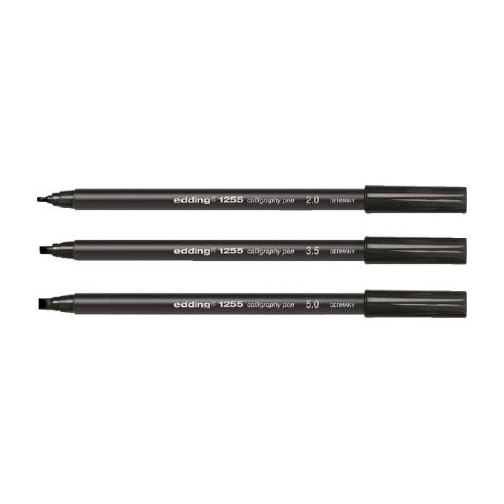Quantore kalligrafi pen sort, 3 stk.