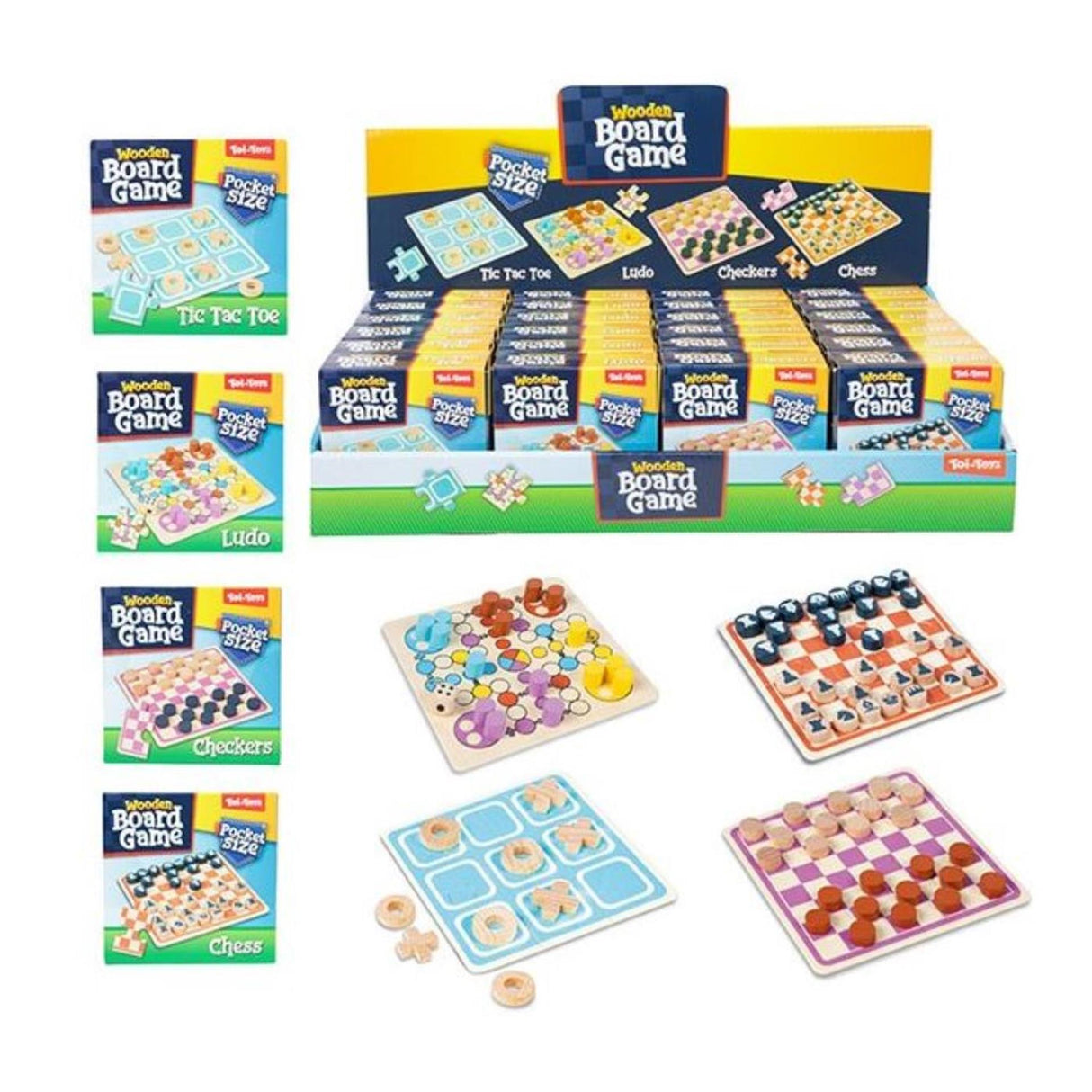 Toi-legetøj toi-legetøj mini træbrætspil 8cm