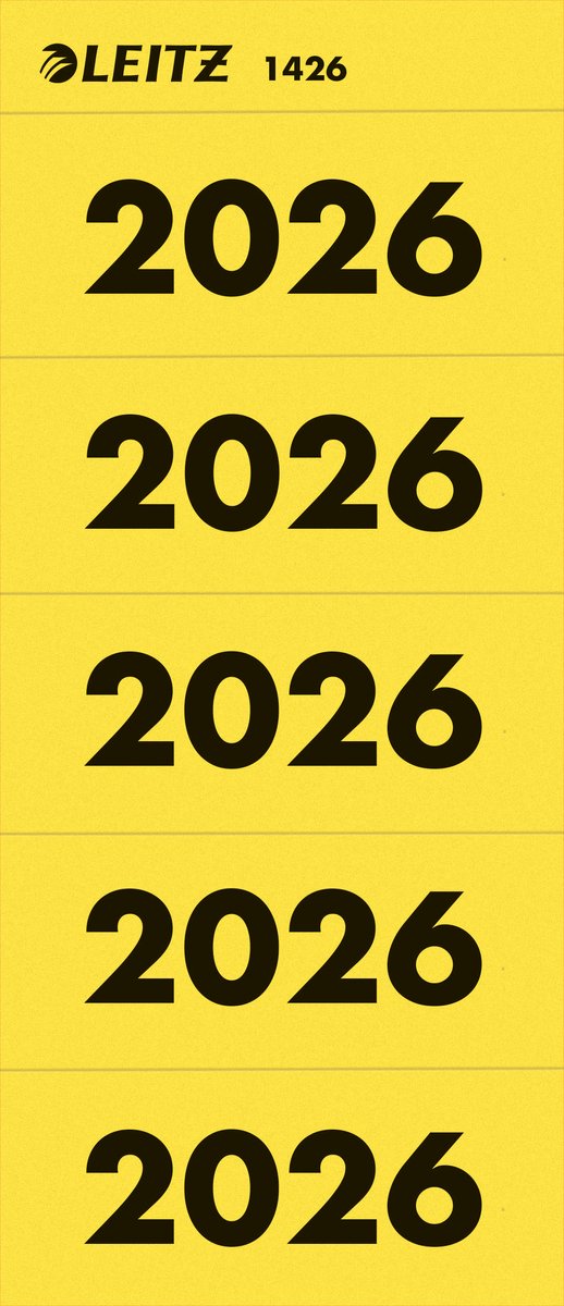 Leitz rygmærke 2026 gul 100 stk