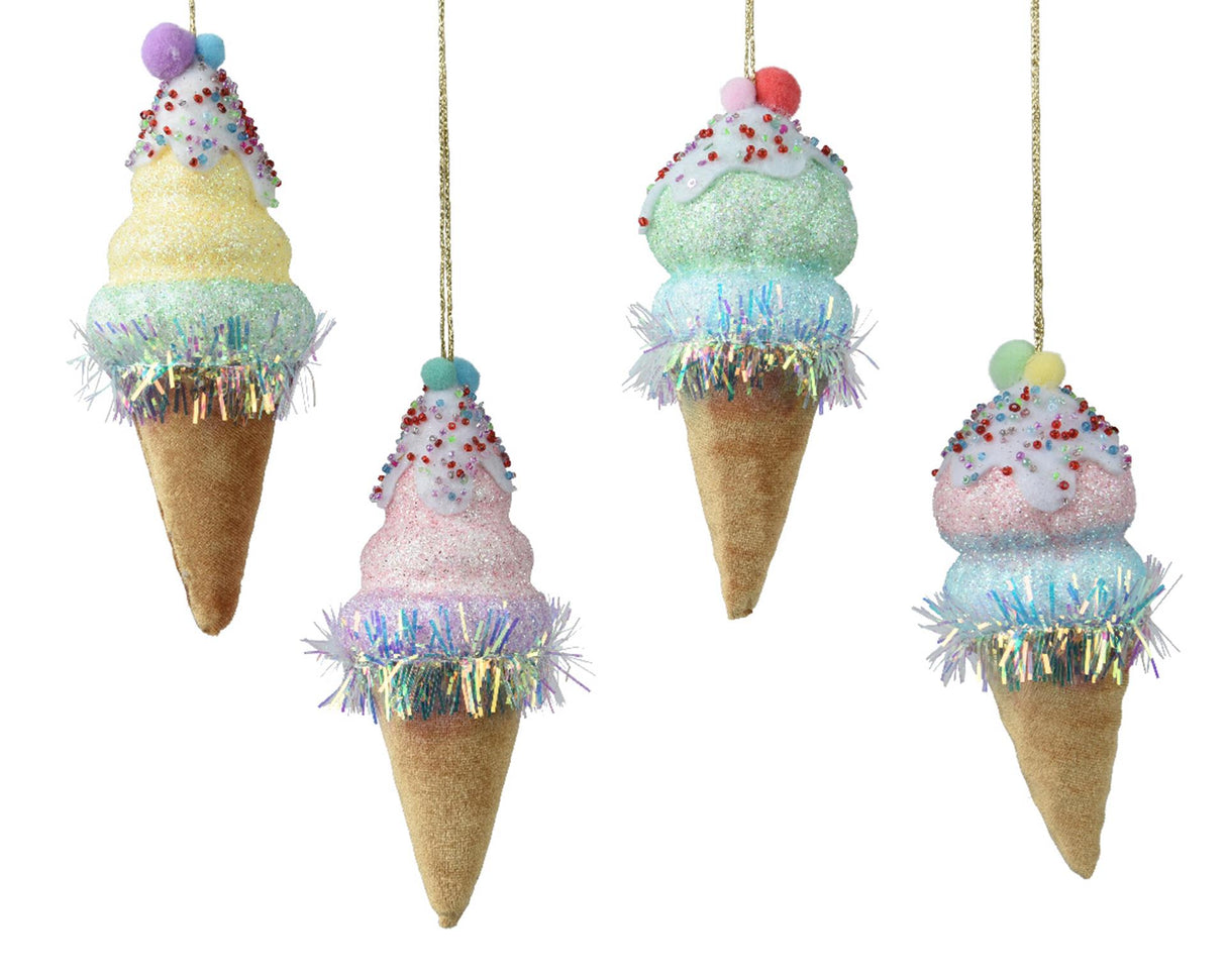 Decoris julevedhæng iskugle fløjl 15cm