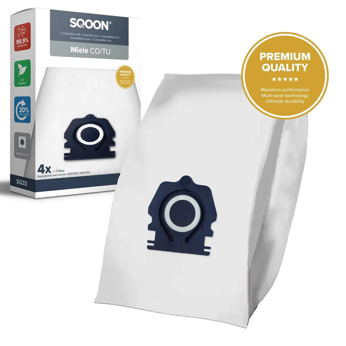 Sqoon stofzuigerzak miele co tu guard pro 4st