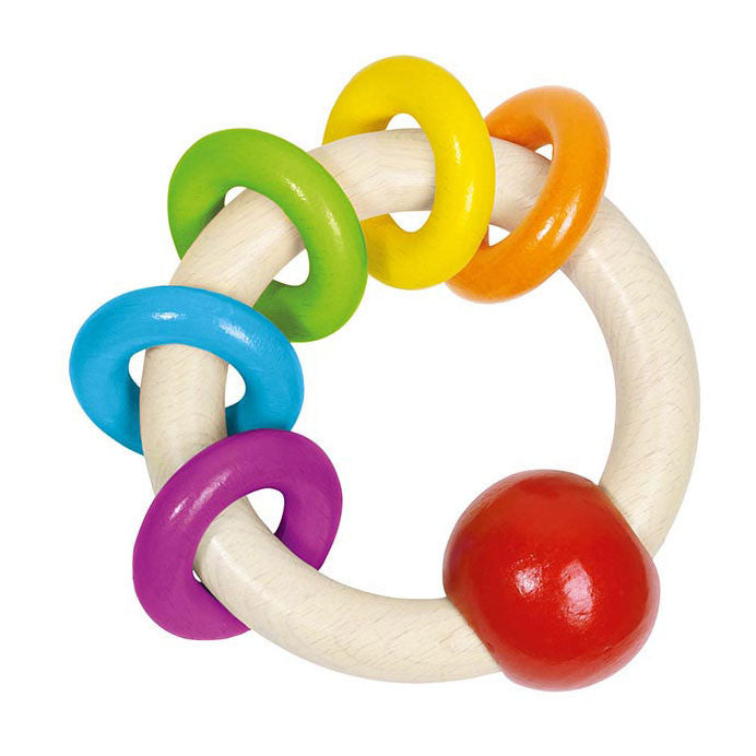 Goki Wooden GRIPPRING med 5 regnbue ringe