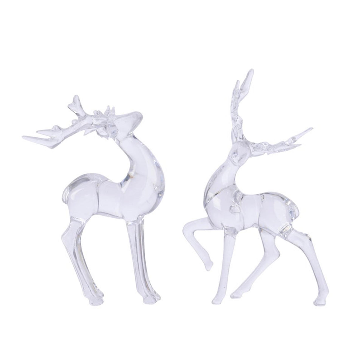 Decoris kerst ornament rendier acryl 12x20cm helder