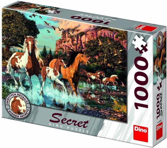 Dinotoys dino puslespil med hemmelige heste - 1000 brikker