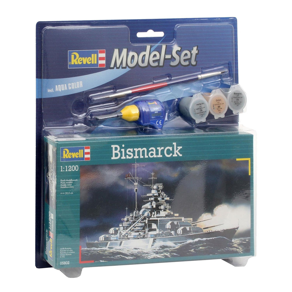 Revell modelsæt - bismarck - inkl. grundlæggende malingsfarver