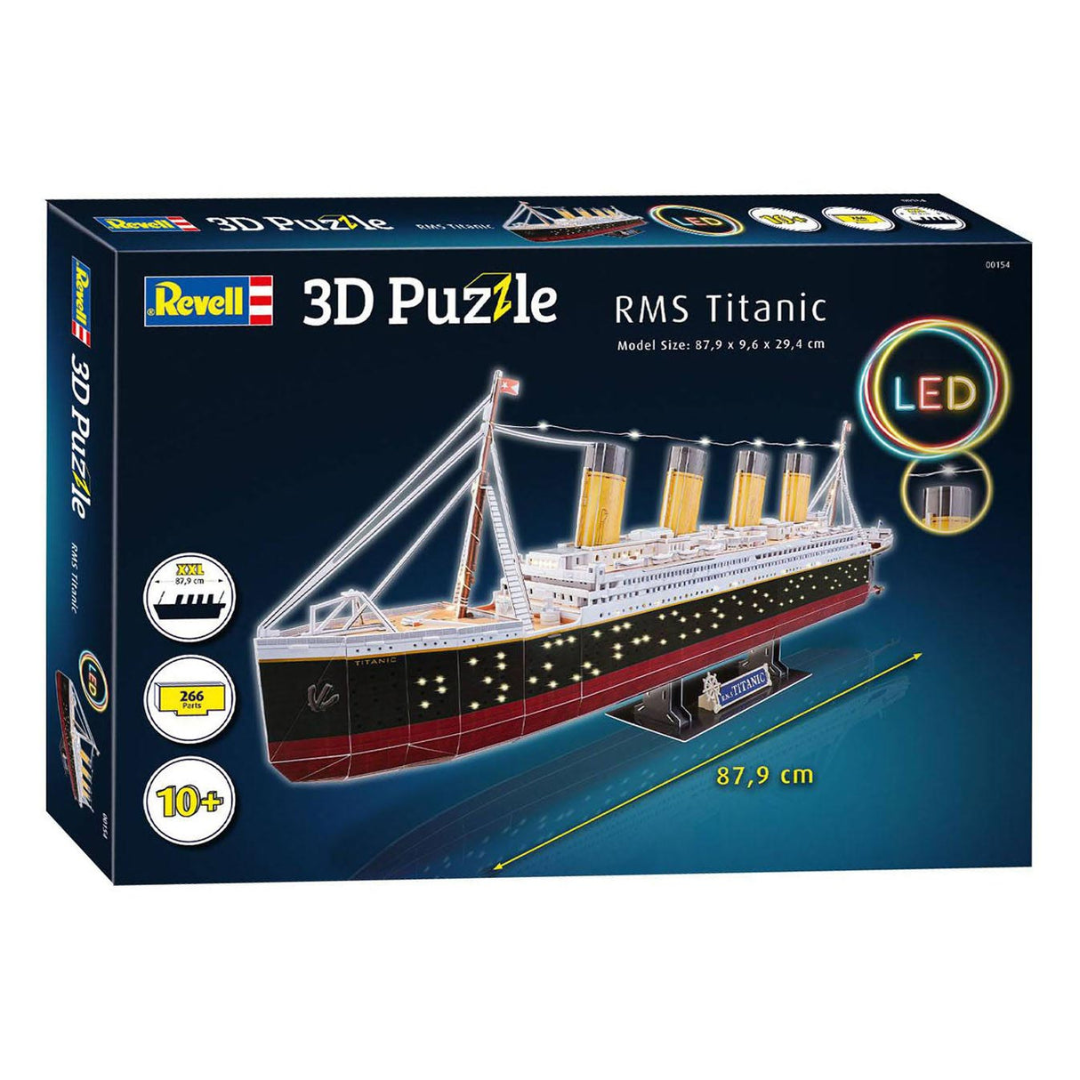 Revell 3D puslespil byggesæt - RMS Titanic LED Edition 266 stk.
