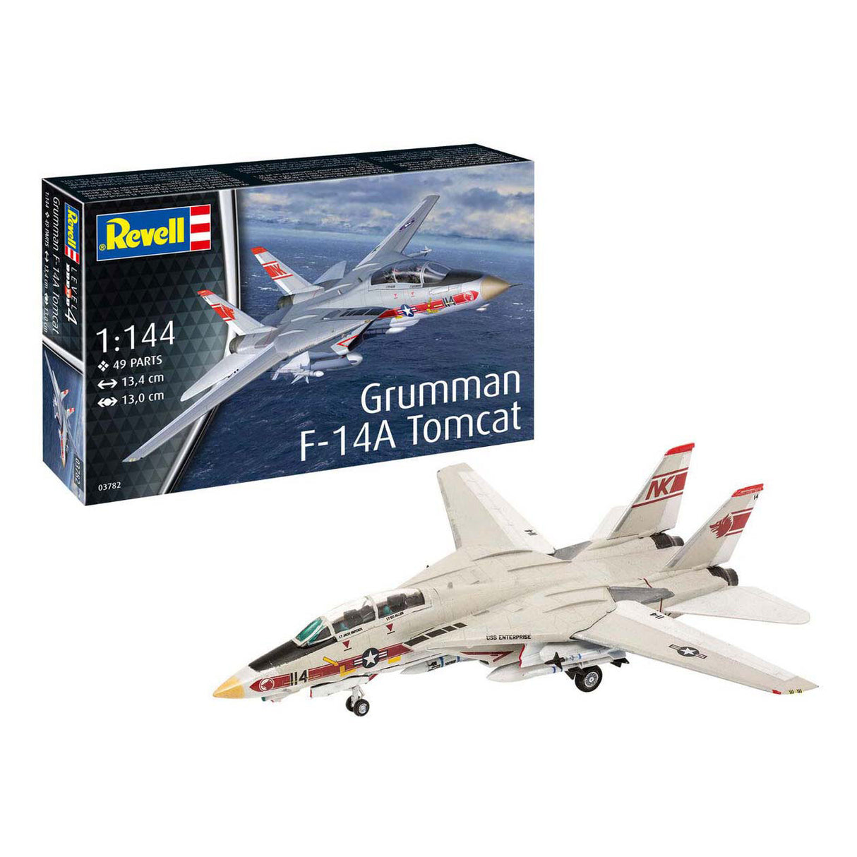 Revell modelsæt fly - 03782 grumman f-14a tomcat - jagerfly plastik - 1:144 - modelfremstilling