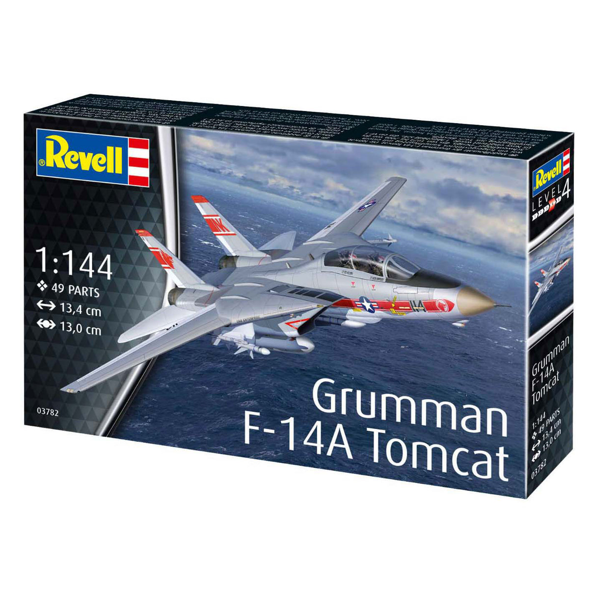 Revell modelsæt fly - 03782 grumman f-14a tomcat - jagerfly plastik - 1:144 - modelfremstilling