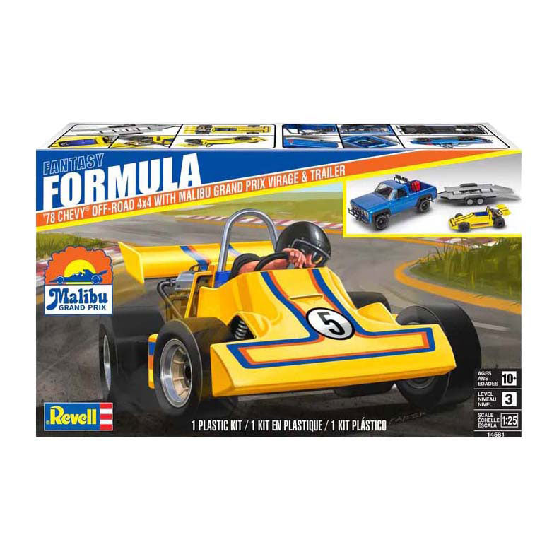 Revell modelsæt - '78 chevy 4x4 pickup med gokart 1:25
