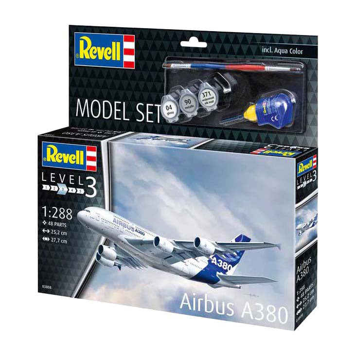 Revell modelsæt - airbus a380 1:288 - 48 stk. - inkl. grundlæggende malingsfarver