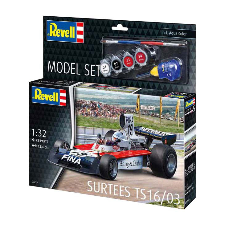 Revell modelsæt - surtees ts16 03 formel 1 1:32 - 78 stk. - inkl. grundlæggende malingsfarver