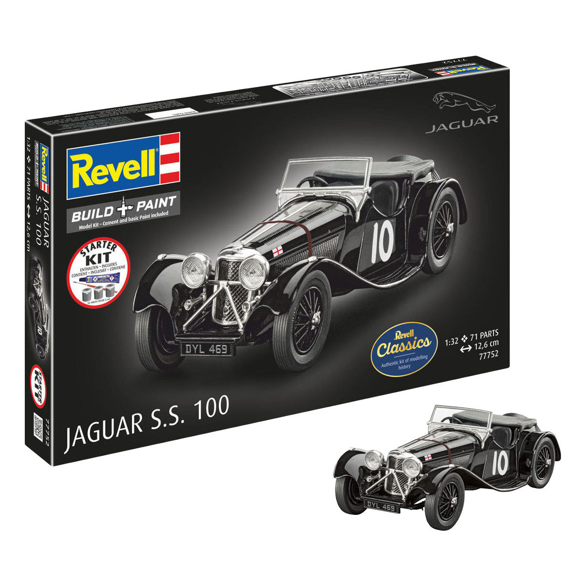 Revell modelsæt startsæt Jaguar SS 100 1:32 - 75 stk.