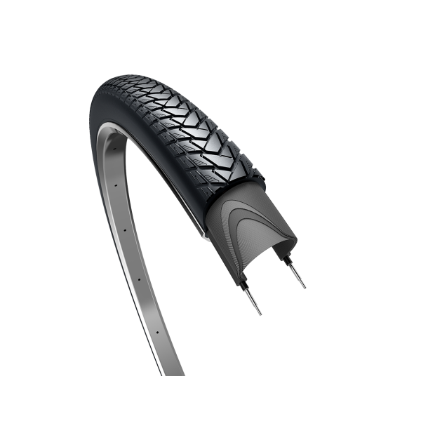 Edge Tire Traveler Basic 28 x 1,40 37-622 mm - sort med refleksion