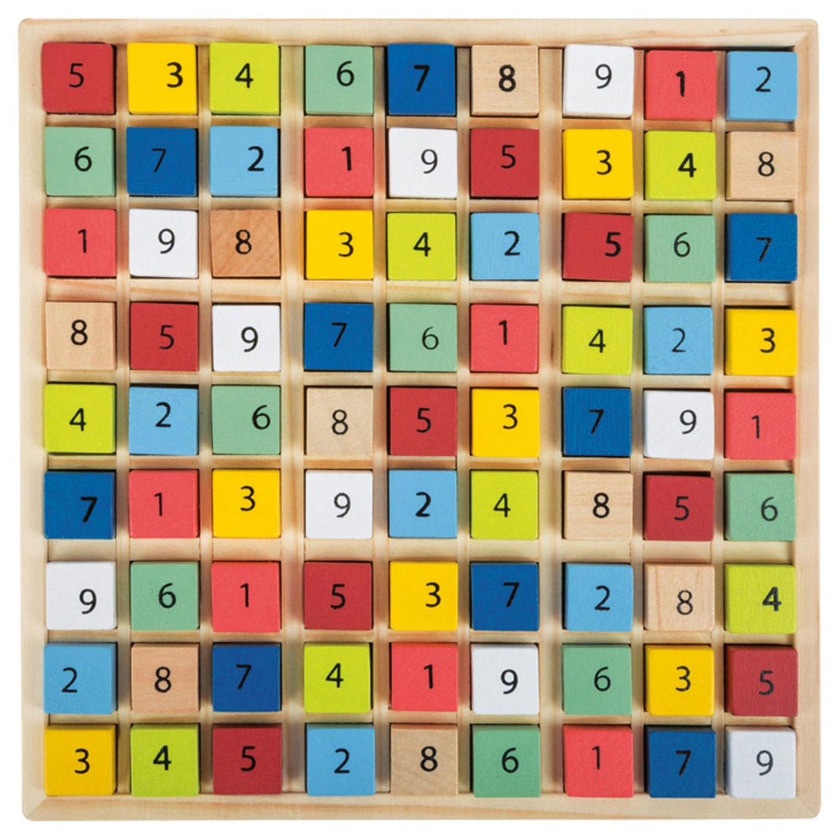Lille fod - træ Sudoku Game Color, 82dlg.