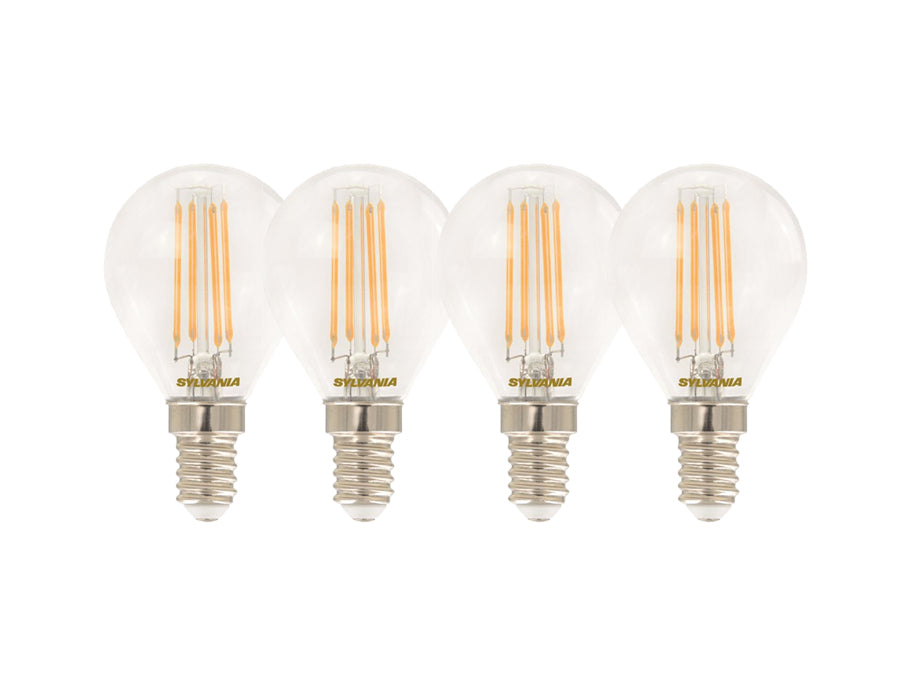 Sylvania LED lampe - e14 - 470 lm - kugle - klar - 4 stk