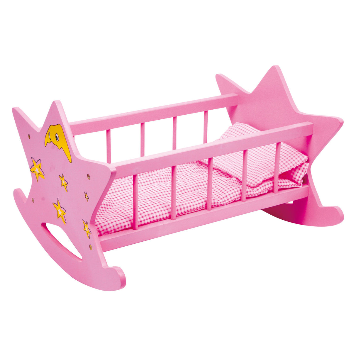 Lille fod - dukkeseng i træ stjernepink