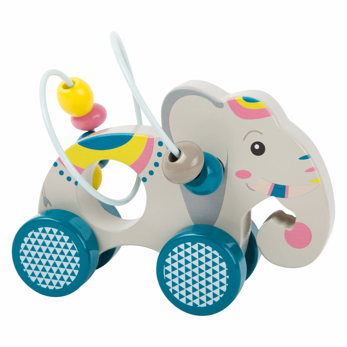 Lille fod - træfigur elefant med motorspiral