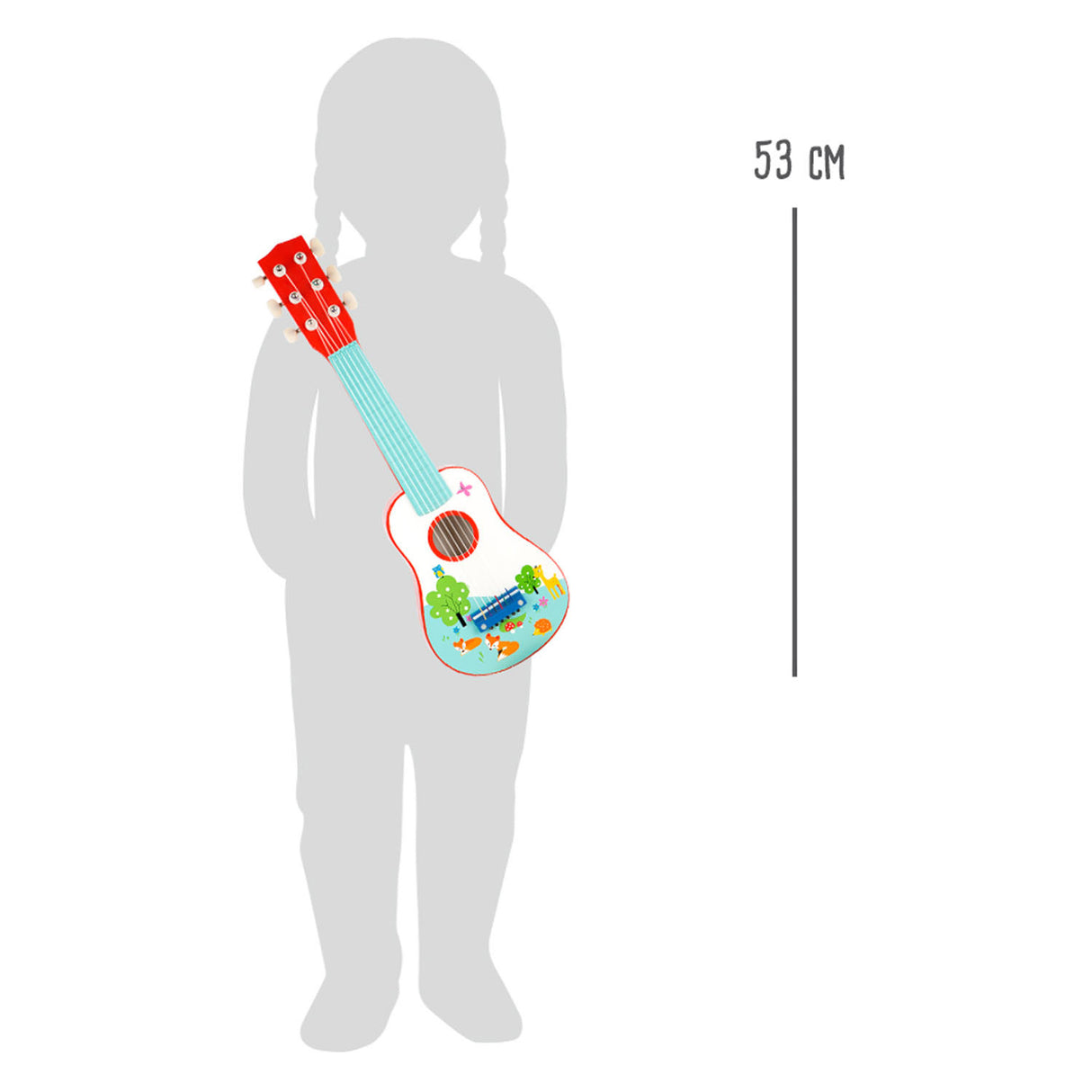 Lille fod - træguitar lille ræv, 53cm