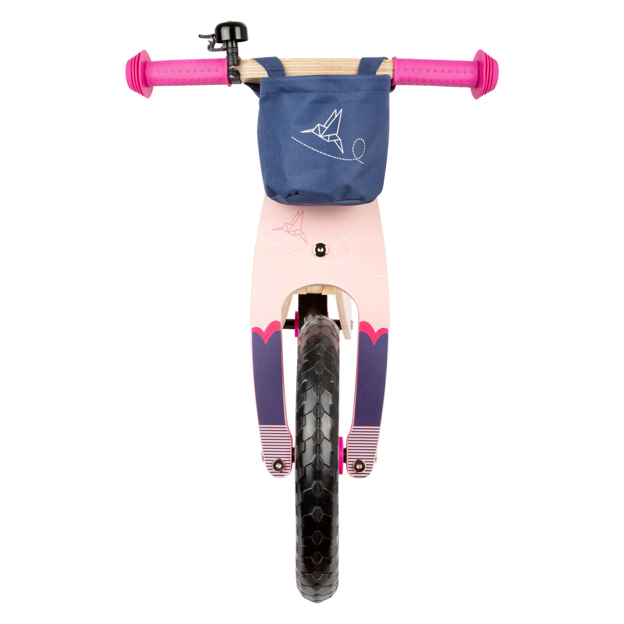 Lille fod - balancecykel i træ kolibri pink