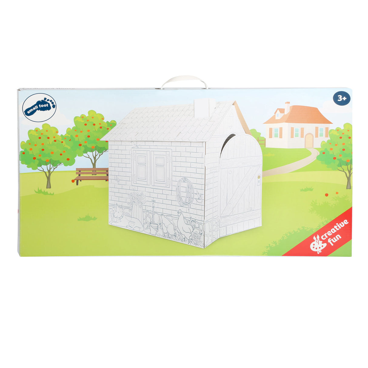 Lille fod - pap speelhuis gård, 87x71x88cm