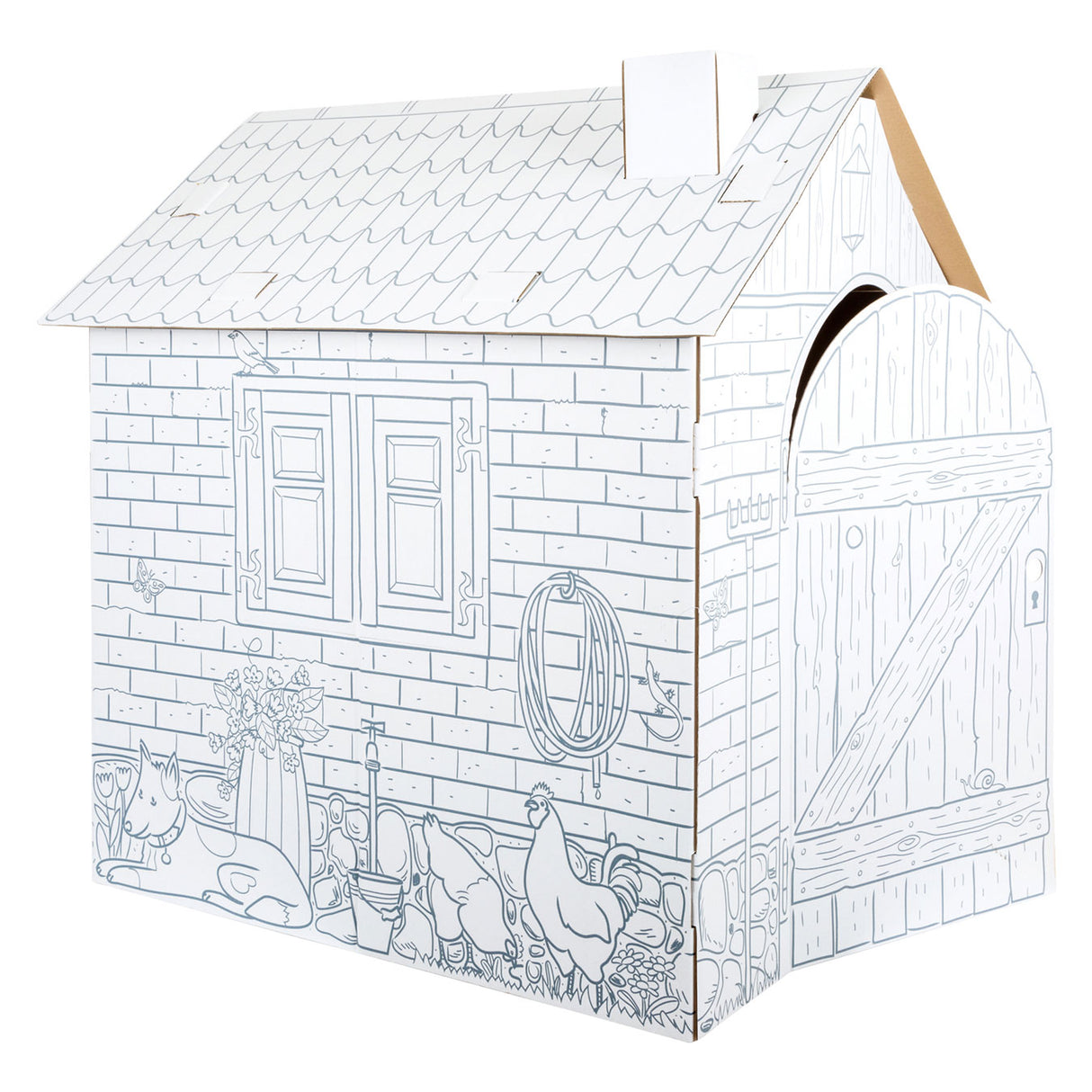 Lille fod - pap speelhuis gård, 87x71x88cm