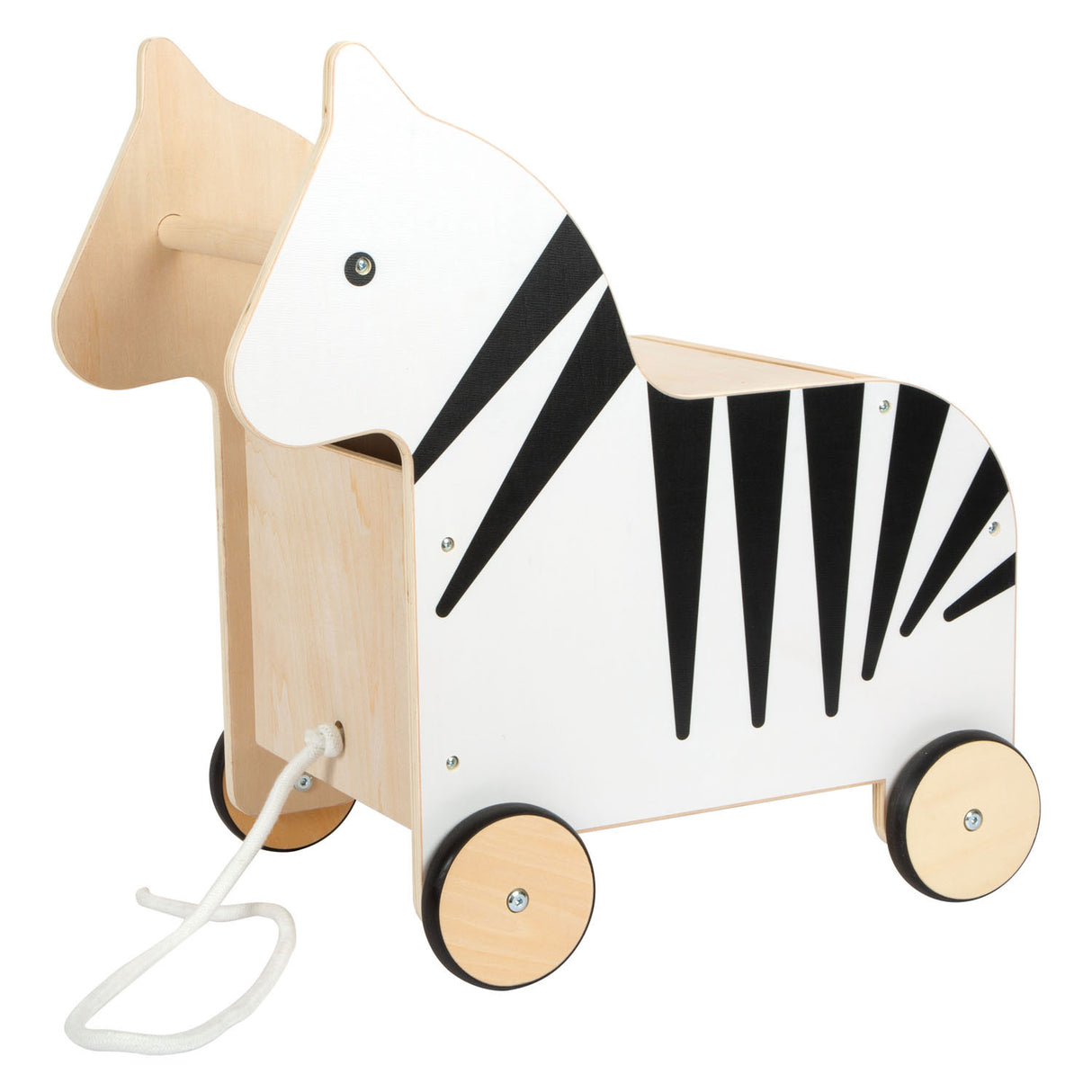 Lille fod - Trælegetøjskasse og Trek figur Zebra Wildlife