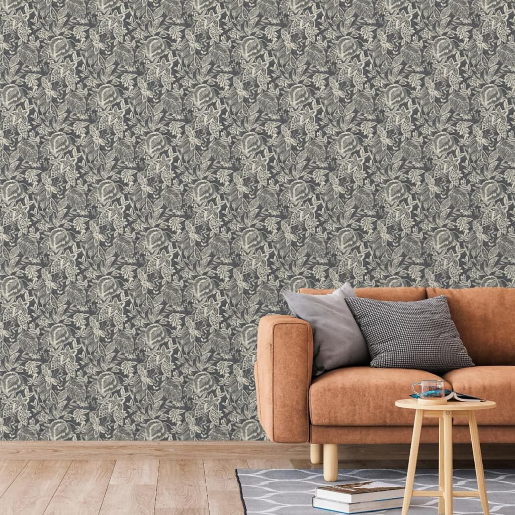 Hollandske Wallcoverings tapet Mae Black og Beige