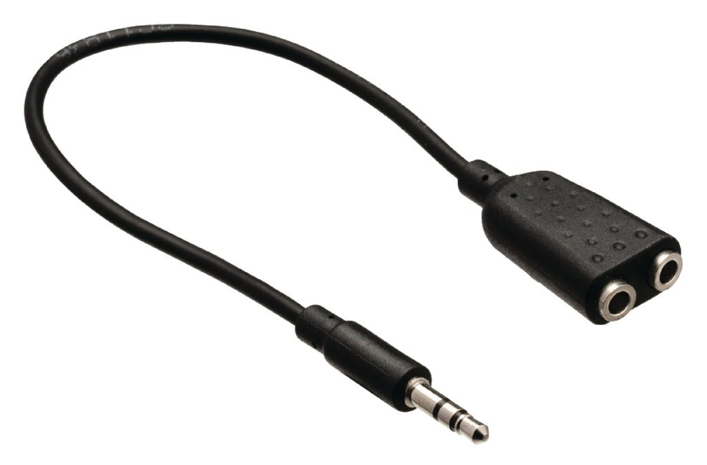 Valueline vlab22100b02 jack stereo audio distributionskabel 3,5 mm han - 2x 3,5 mm hun 0,20 m sort