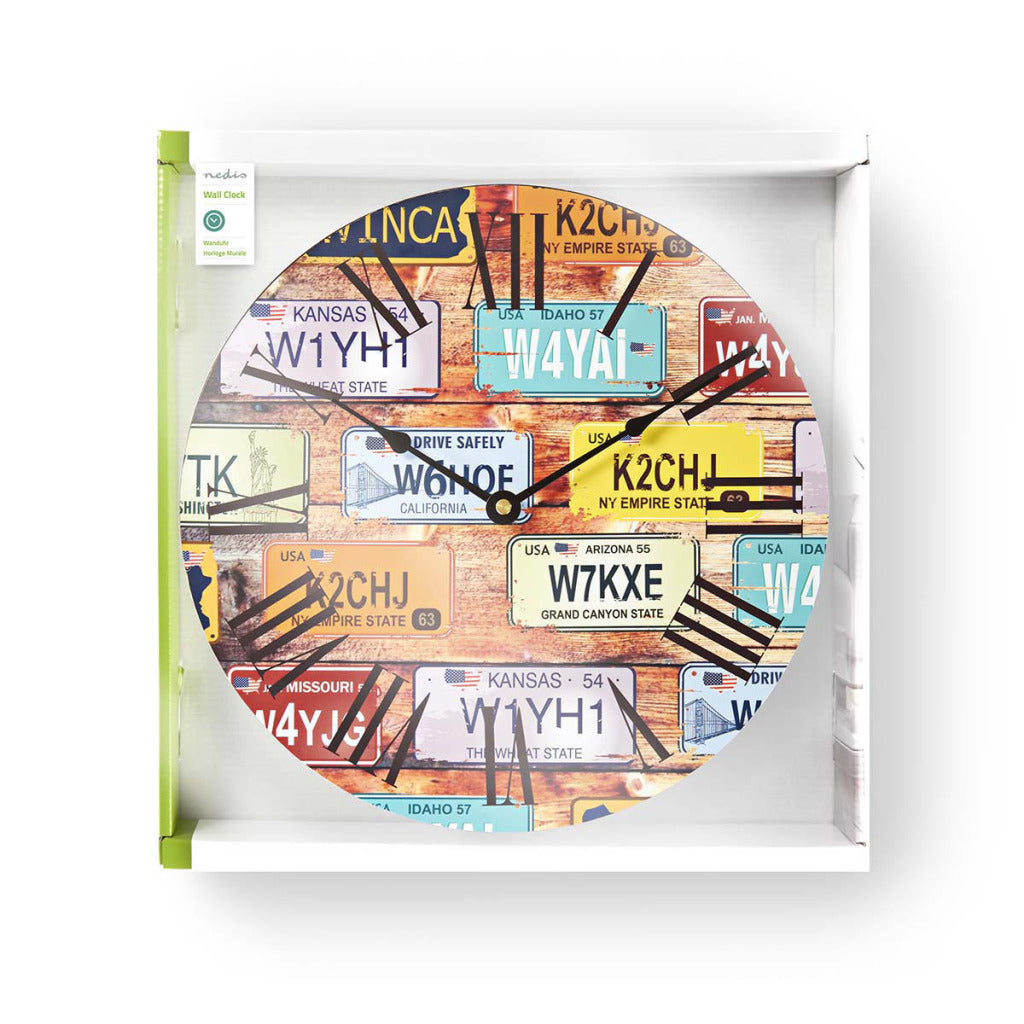Nedis clwa007wd30lp rundt vægur diameter 30 cm rejsetema
