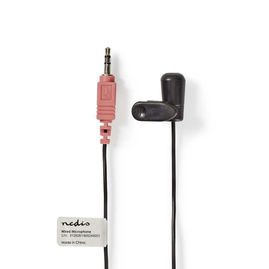 Nedis miccj100bk kablet mikrofon clip-on 3,5 mm sort